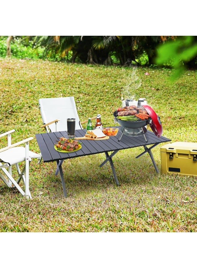 DubaiGallery Foldable Camping Picnic Table 120×60×45 CM Durable Steel Slat Construction, Lightweight and Portable with Carry Bag for Outdoor Cooking and Leisure - Image 2